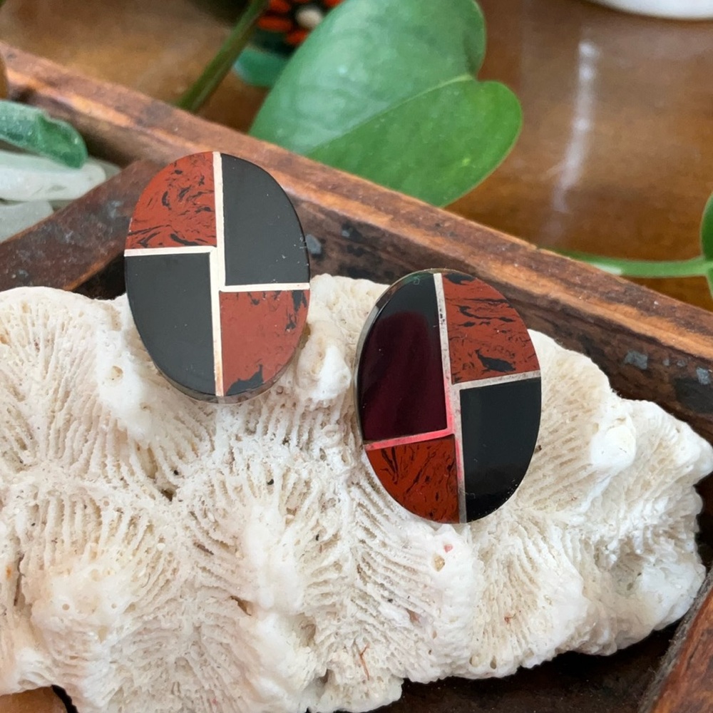 Sterling inlay earrings